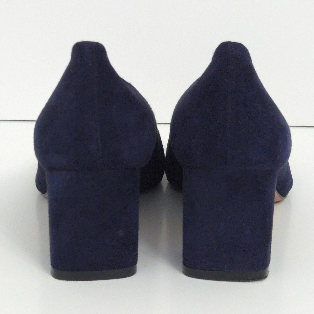 Stuart Weitzman Navy Blue Suede Block Pumps Heels- Size 9 - Picture 3 of 7